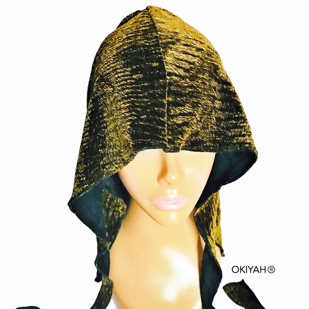 OKIYAH®️ Durag - New! Olive + Gold Velvet Durag